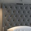 LUCILLE-78'' BED-GREY/SILVER