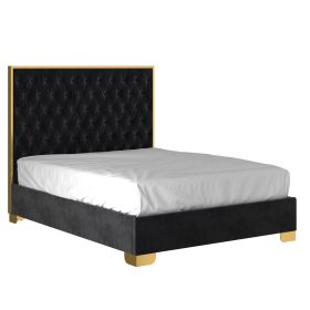 LUCILLE-60'' BED-BLACK/GOLD