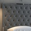 LUCILLE-60'' BED-GREY/SILVER