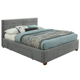 EMILIO-60'' PLATFORM BED-LIGHT GREY