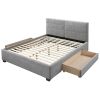 EMILIO-60'' PLATFORM BED-LIGHT GREY