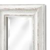 Antique White Frame Narrow Wall Mirror