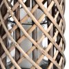 Medium Wicker Lantern with Glass Hurricane