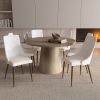 GODIVA-DINING TABLE-IVORY STONE