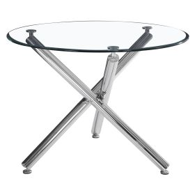 SOLARA II-DINING TABLE, 40"dia-CHROME