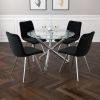 SOLARA II-DINING TABLE, 40"dia-CHROME