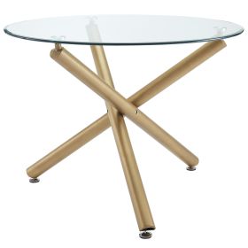 CARMILLA-DINING TABLE-AGED GOLD