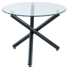 SUZETTE-DINING TABLE, 40"dia-BLACK