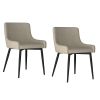 BIANCA-SIDE CHAIR-BEIGE/BLACK LEG