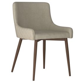 BIANCA-SIDE CHAIR-BEIGE/WALNUT LEG