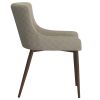 BIANCA-SIDE CHAIR-BEIGE/WALNUT LEG