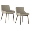 BIANCA-SIDE CHAIR-BEIGE/WALNUT LEG