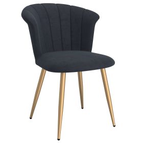 ORCHID-SIDE CHAIR-BLACK/AGED GOLD LEG