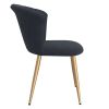 ORCHID-SIDE CHAIR-BLACK/AGED GOLD LEG