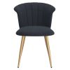 ORCHID-SIDE CHAIR-BLACK/AGED GOLD LEG