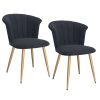 ORCHID-SIDE CHAIR-BLACK/AGED GOLD LEG