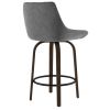 KENZO-26'' COUNTER STOOL VELVET-GREY