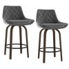 KENZO-26'' COUNTER STOOL VELVET-GREY