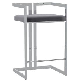 COSMO-26'' COUNTER STOOL-GY/SILVER BASE