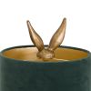 Antique Gold Hare Table Lamp With Green Velvet Shade