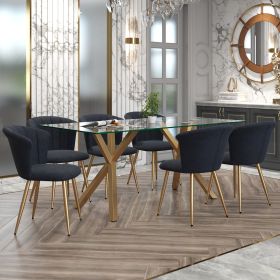 STARK GL_ORCHID BKGL-7PC DINING SET