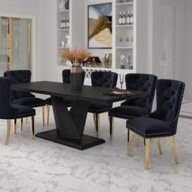 ECLIPSE BLK_MIZAL BK-7PC DINING SET