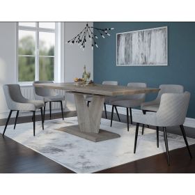 ECLIPSE OK_BIANCA GY_BK-7PC DINING SET