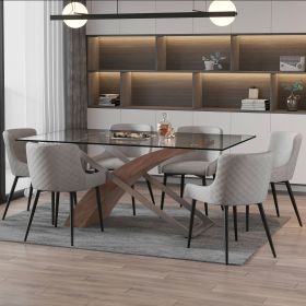 VENETA_BIANCA GY_BK-7PC DINING SET