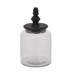 Black Finial Glass Canister