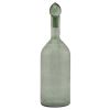 Smoked Sage Glass  Tall Bottle With Stopper