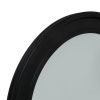 Black Wood Round Framed Mirror