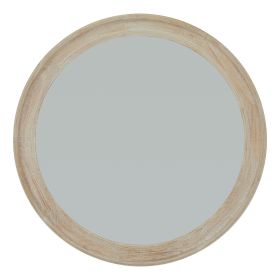 Washed Wood Round Framed Large Mirror