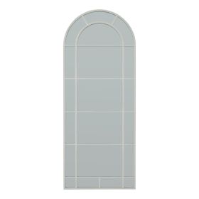 White Large Arched Window Mirror