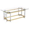 FLORINA-RECT COFFEE TABLE-SILVER/GOLD