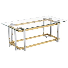 FLORINA-RECT COFFEE TABLE-SILVER/GOLD