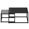 QUINN-2PC COFFEE TABLE-BLACK