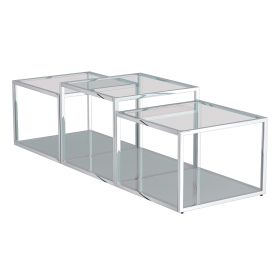 CASINI-3PC MULTI TIER TABLE-SILVER