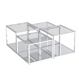 CASINI-4PC MULTI TIER TABLE-SILVER