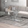 CASINI-3PC COFFEE TABLE SMALL-SILVER