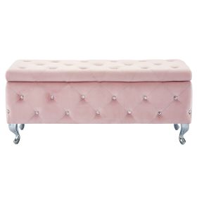 MONIQUE-STORAGE OTTOMAN-BLUSH VELVET