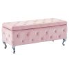 MONIQUE-STORAGE OTTOMAN-BLUSH VELVET