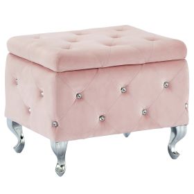 MONIQUE-SM STORAGE OTTOMAN-BLUSH VELVET