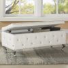 MONIQUE-STORAGE OTTOMAN-WHITE PU