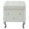 MONIQUE-STORAGE OTTOMAN-WHITE PU