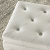 MONIQUE-STORAGE OTTOMAN-WHITE PU