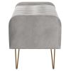 SABEL-STORAGE OTTOMAN-GREY/GOLD LEG