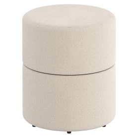 NOVAR-ROUND OTTOMAN-CREAM