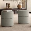 NOVAR-ROUND OTTOMAN-WARM GREY