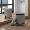 CASTOR-STORAGE OTTOMAN-WARM GREY