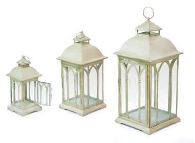 Lantern (Set of 3)11", 16", 21"H Metal/Glass